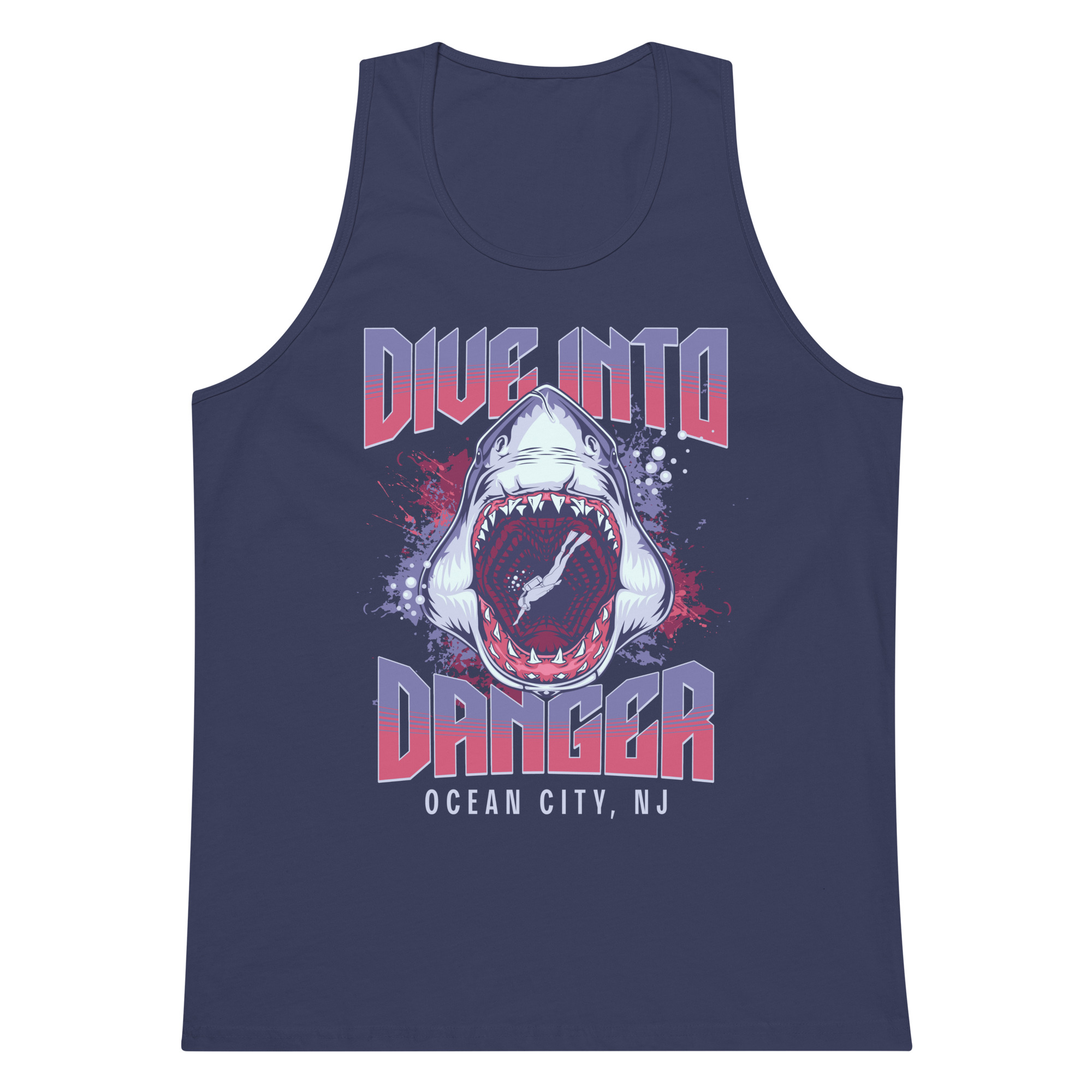 Ocean City, NJ Dive into Danger Men’s premium tank top - Image 3