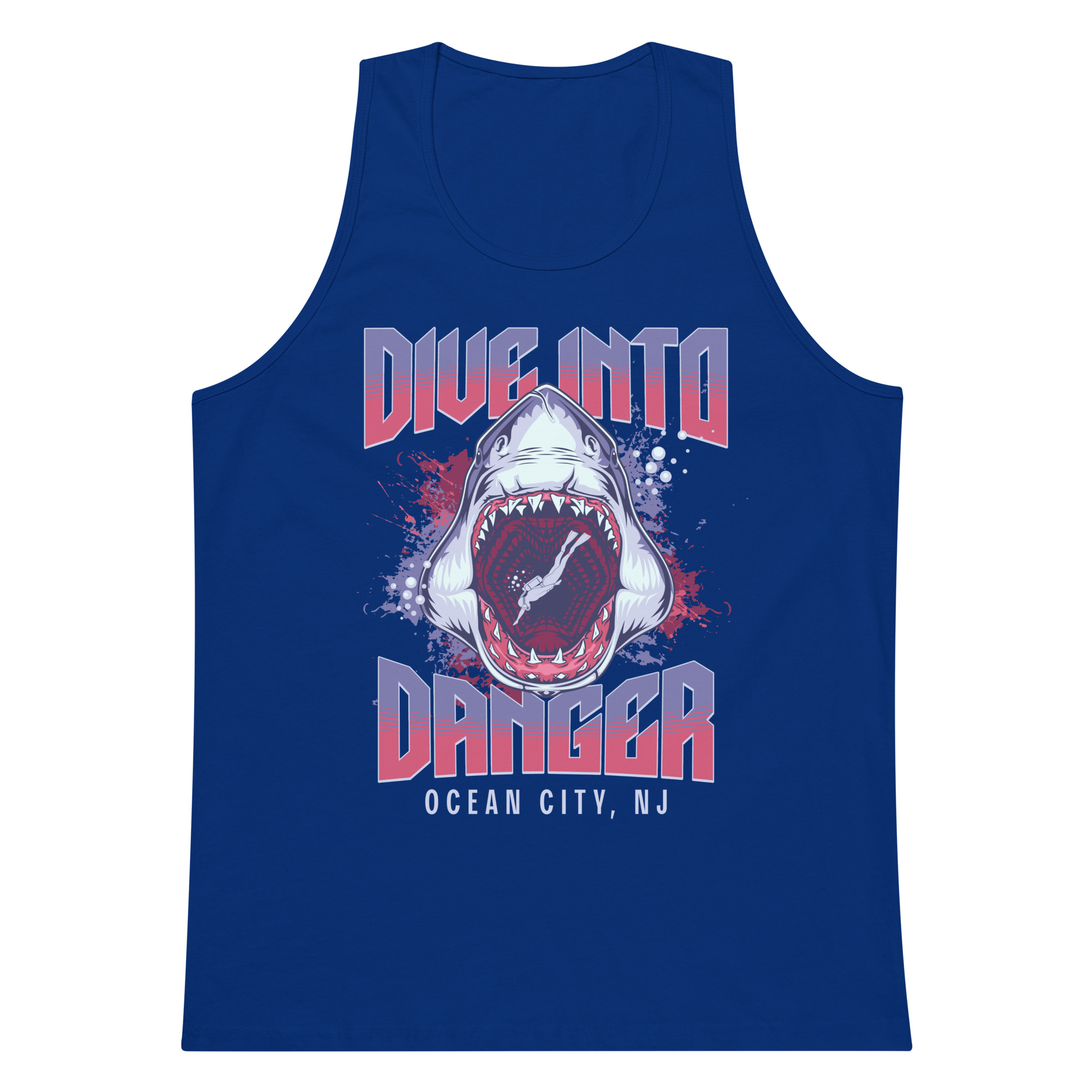 Ocean City, NJ Dive into Danger Men’s premium tank top - Image 2